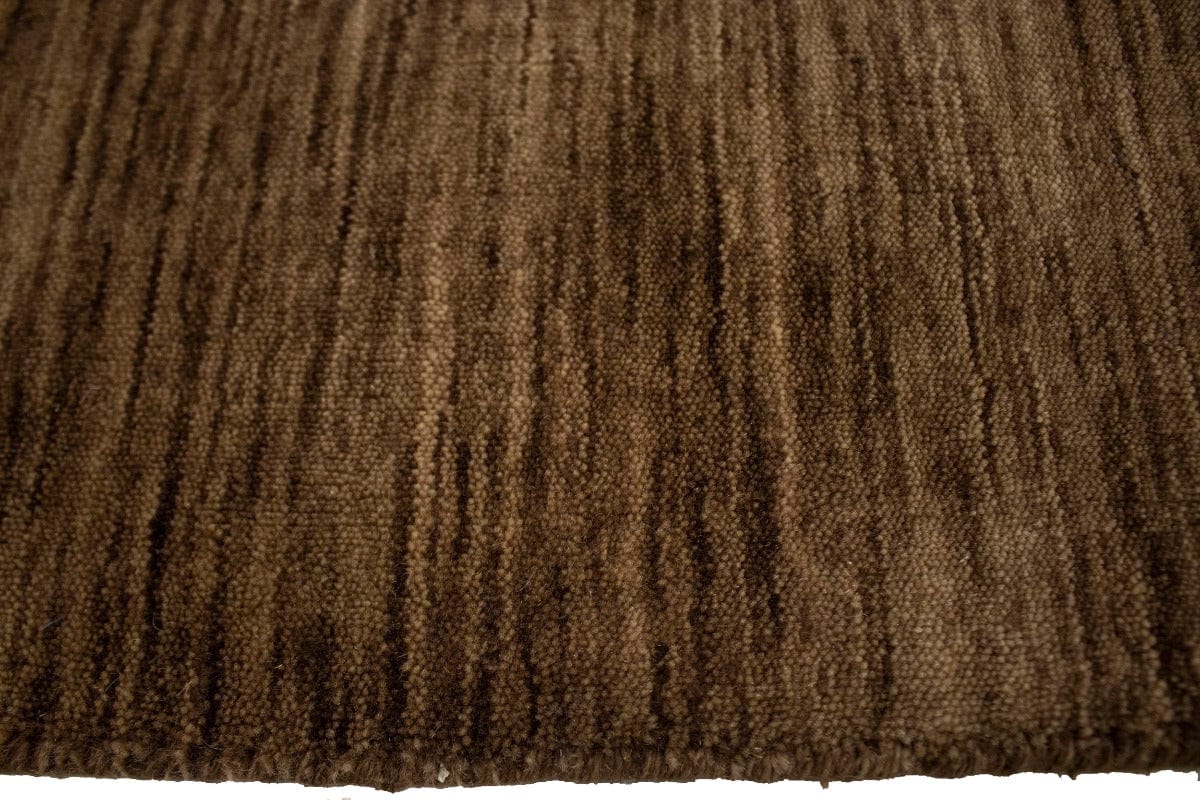 Solid Brown 3X12 Oriental Modern Runner Rug