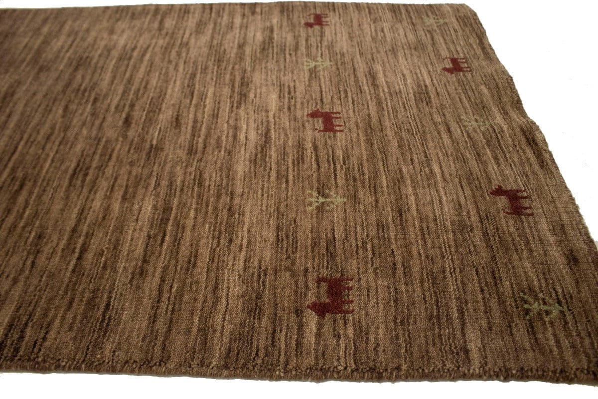 Solid Brown 3X12 Oriental Modern Runner Rug