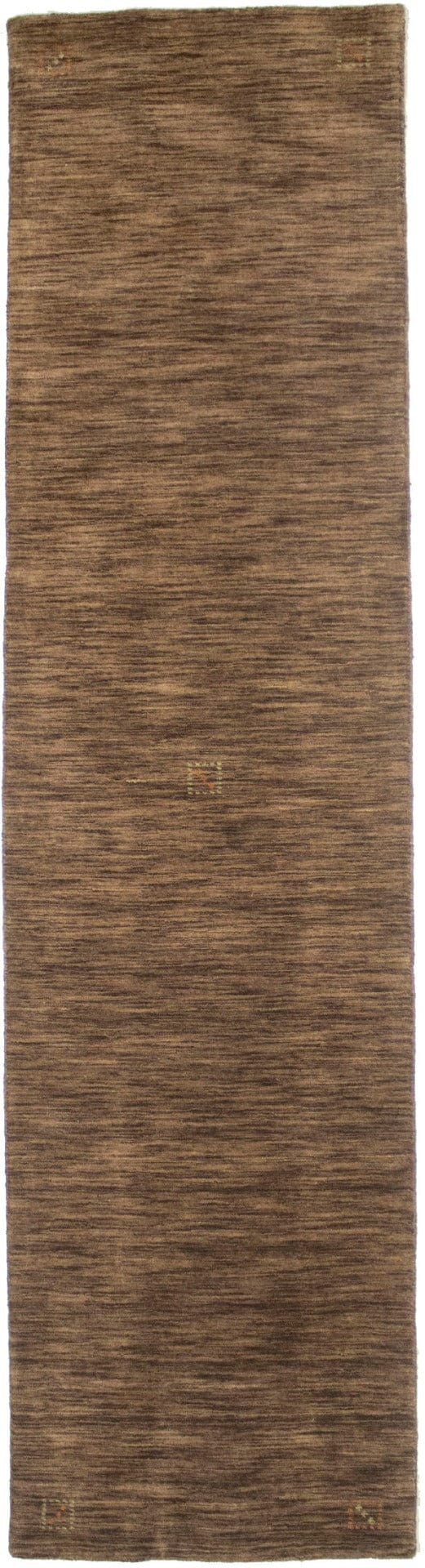 Solid Brown 3X10 Oriental Modern Runner Rug