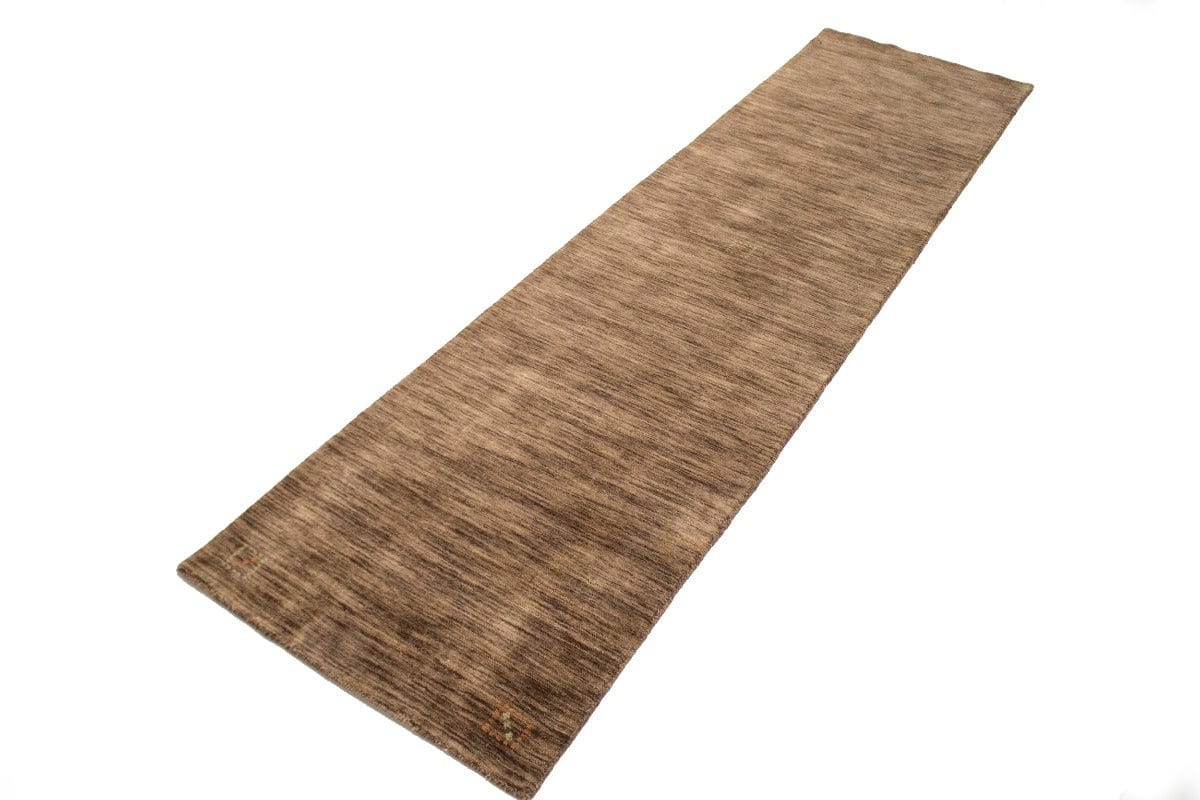 Solid Brown 3X10 Oriental Modern Runner Rug