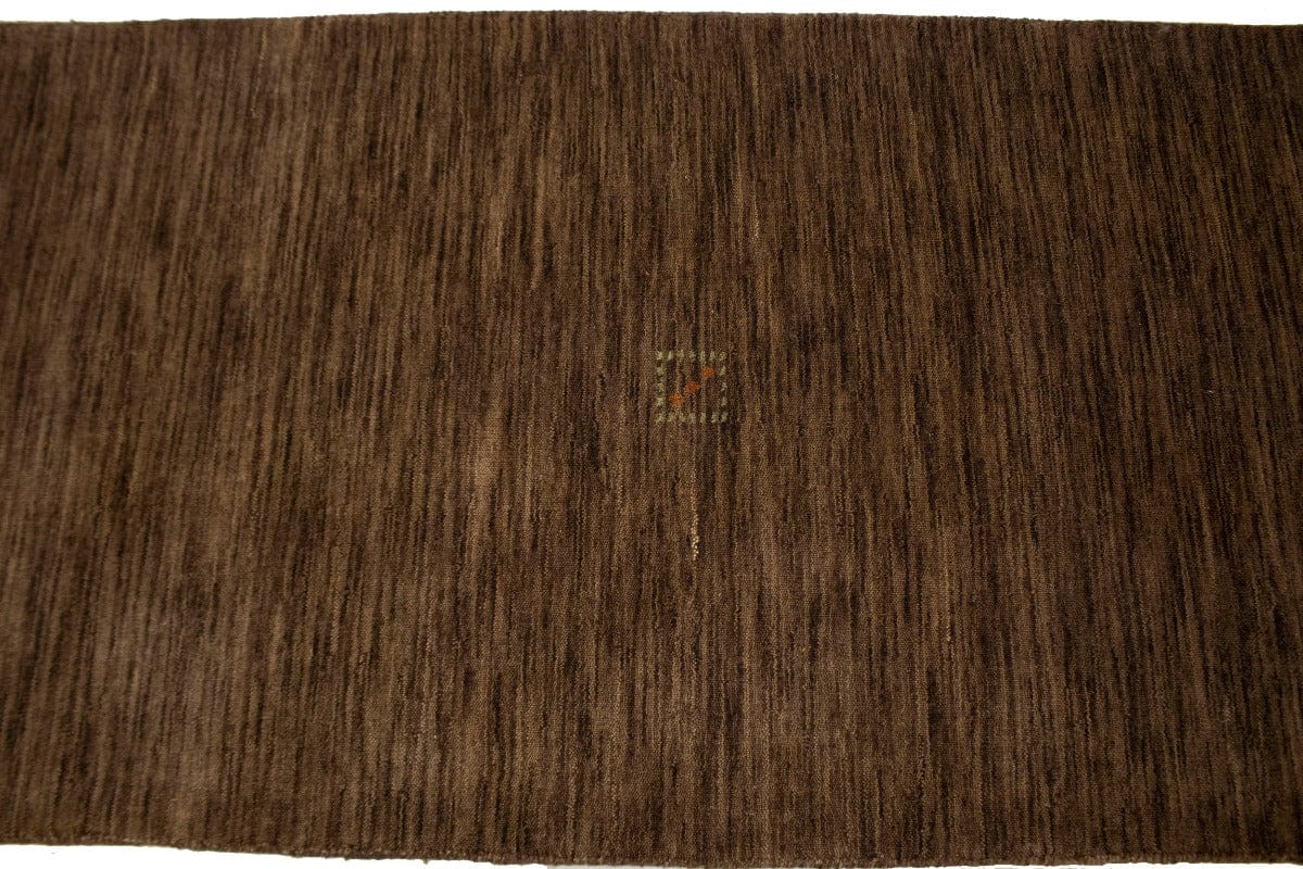 Solid Brown 3X10 Oriental Modern Runner Rug