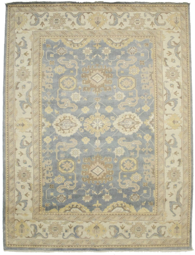 Gray Floral 10X13'5 Oushak Oriental Rug