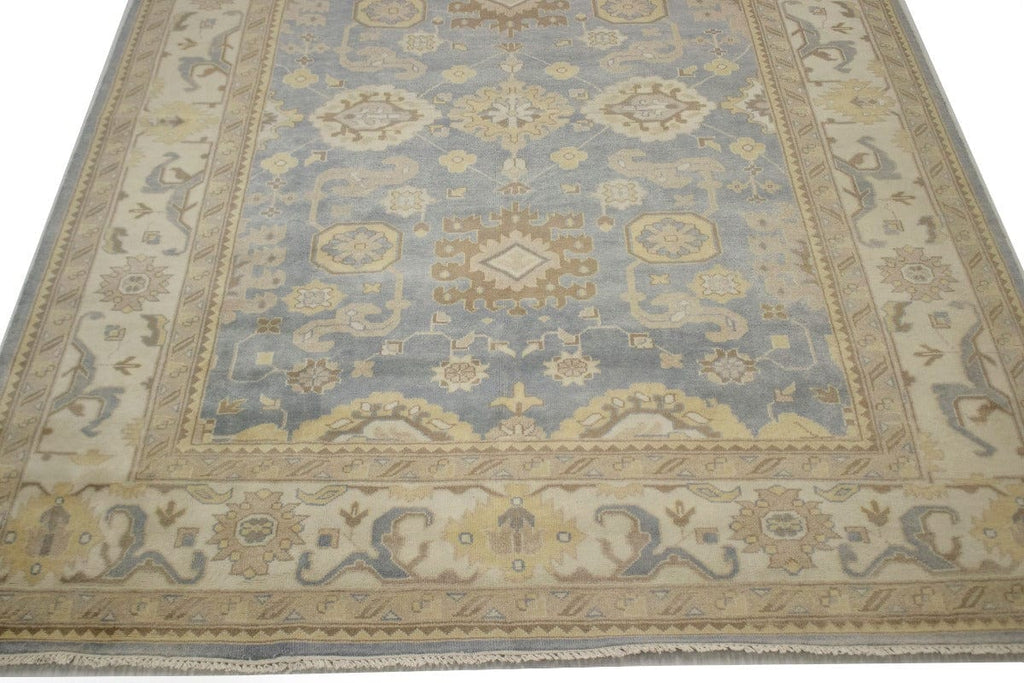 Gray Floral 10X13'5 Oushak Oriental Rug