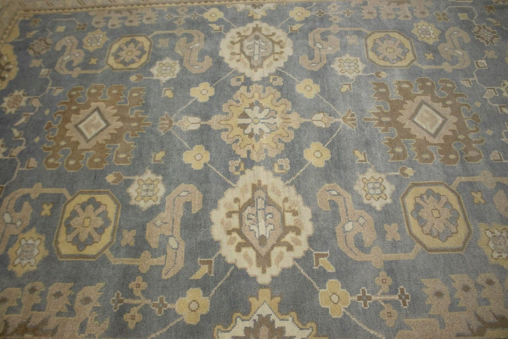 Gray Floral 10X13'5 Oushak Oriental Rug