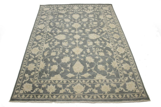 Dark Slate Floral Transitional 9X12 Oriental Rug