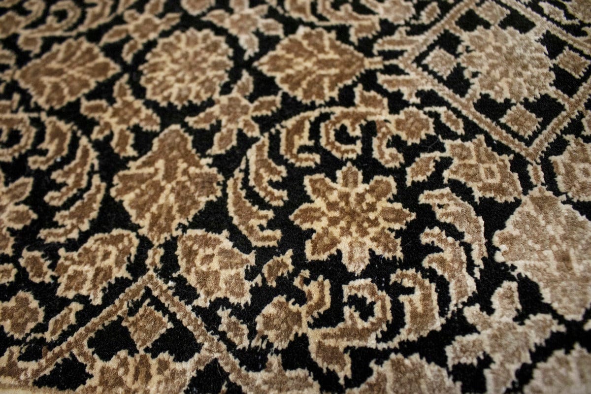 Black Floral Extra Fine 4X6 Herati Oriental Rug