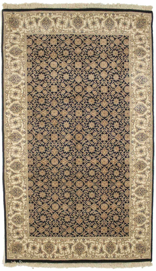 Black Floral Extra Fine 3X5 Herati Oriental Rug