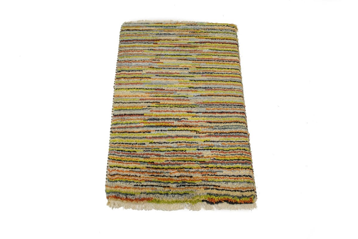 Multicolored Tribal Stripes 2X3 Indo-Gabbeh Oriental Rug