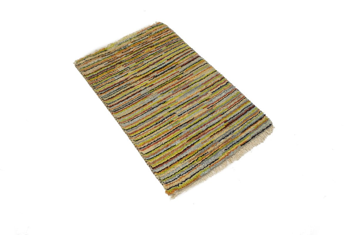 Multicolored Tribal Stripes 2X3 Indo-Gabbeh Oriental Rug