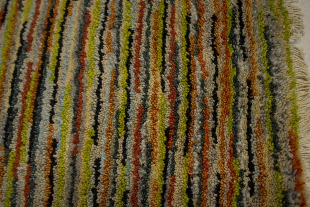 Multicolored Tribal Stripes 2X3 Indo-Gabbeh Oriental Rug