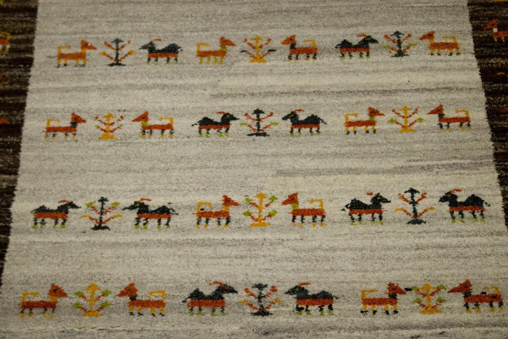 Brown Tribal 4X6 Indo-Gabbeh Oriental Rug