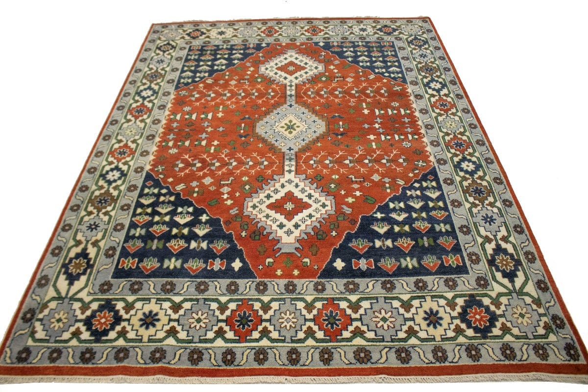 Rust Geometric 9X12 Yalameh Oriental Rug