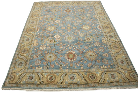 Blue Floral 9X12 Indo-Mahal Oriental Rug