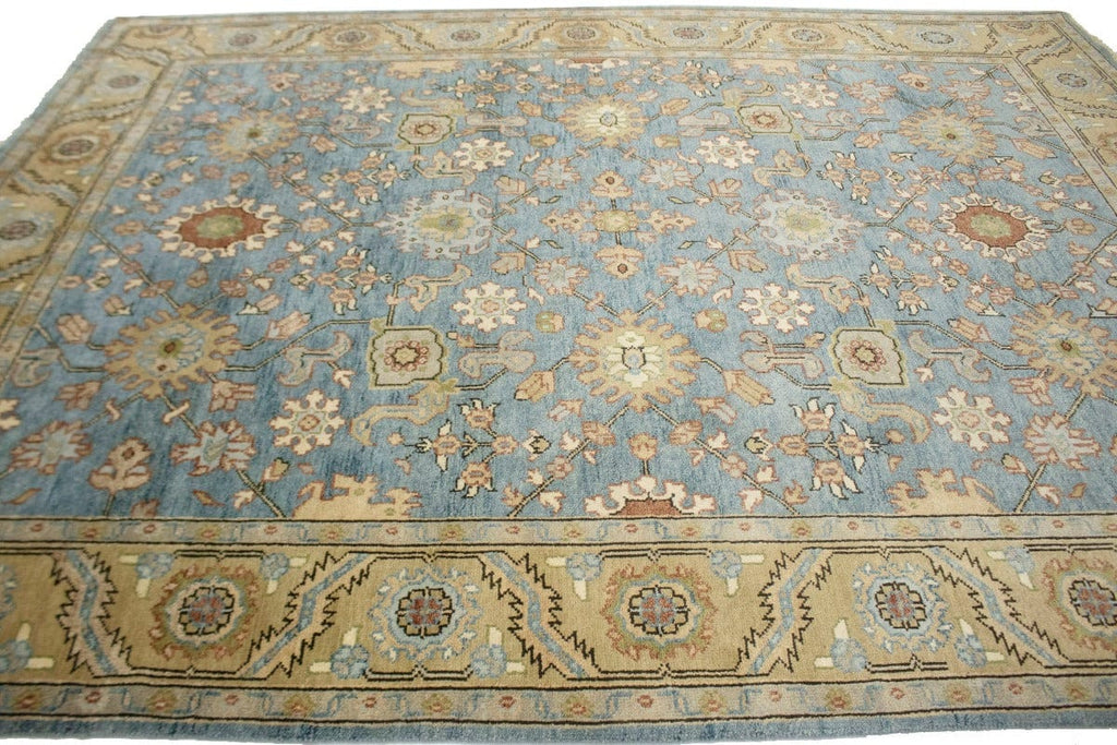 Blue Floral 9X12 Indo-Mahal Oriental Rug