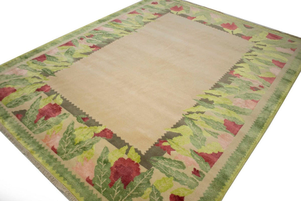 Multicolor Floral Border 8X10 Modern Oriental Rug