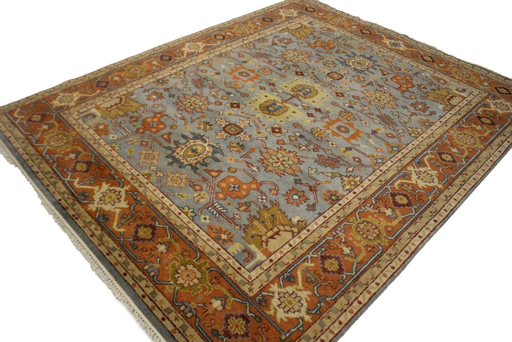 Gray Floral Tribal 8X10 Indo-Mahal Oriental Rug