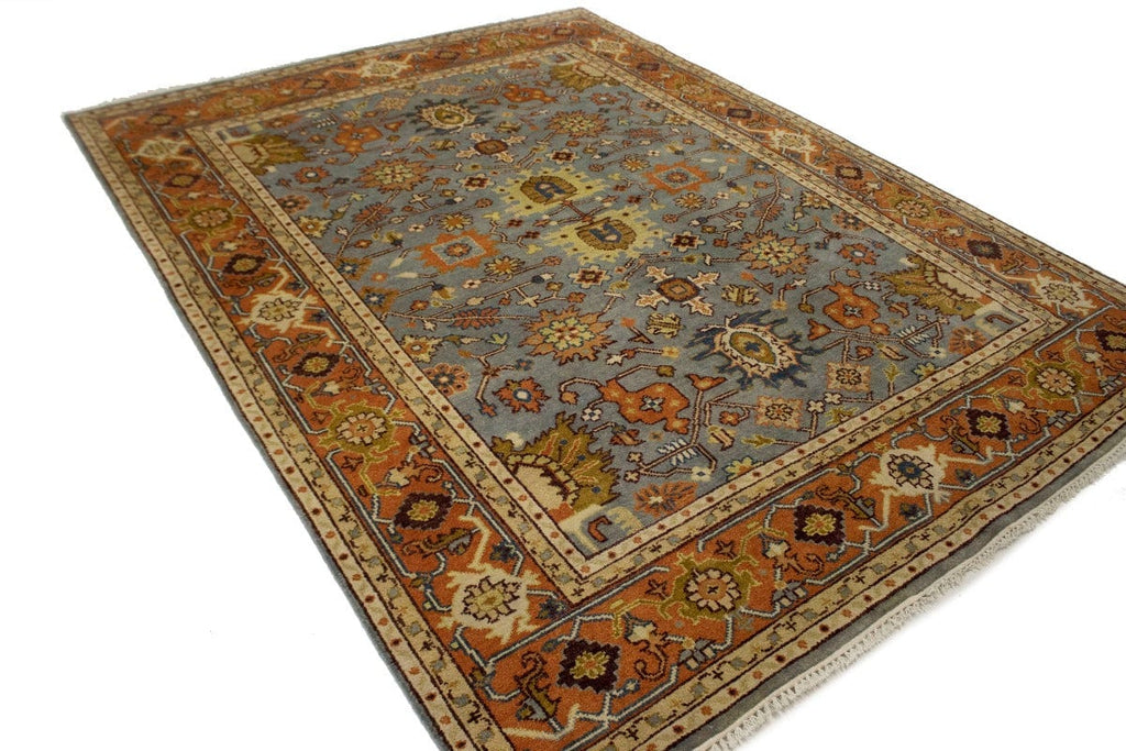 Gray Floral Tribal 8X10 Indo-Mahal Oriental Rug