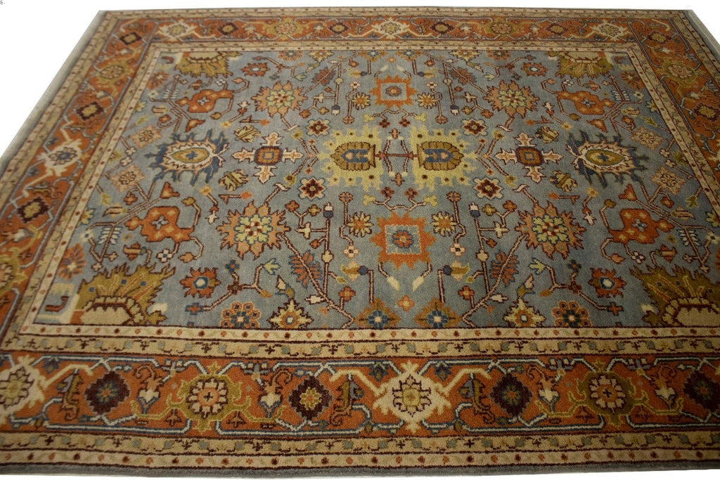 Gray Floral Tribal 8X10 Indo-Mahal Oriental Rug