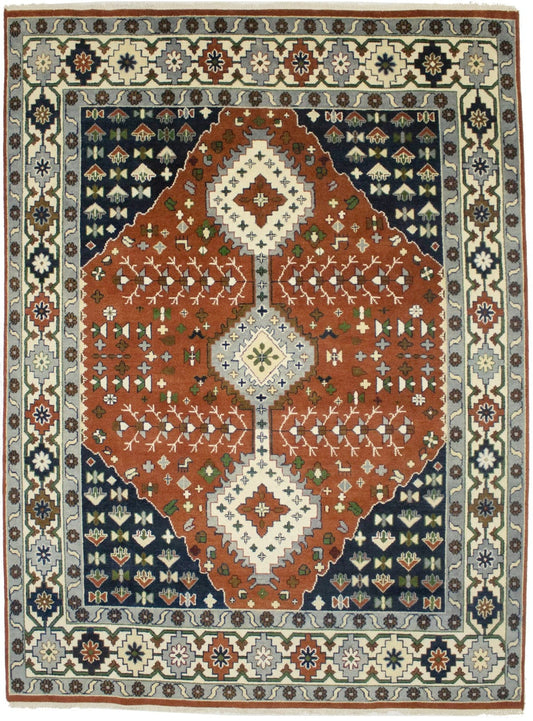 Rust Geometric 9X12 Yalameh Oriental Rug