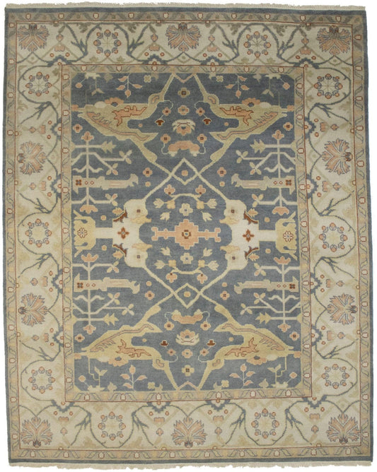 Gray Floral 8X10 Oushak Oriental Rug