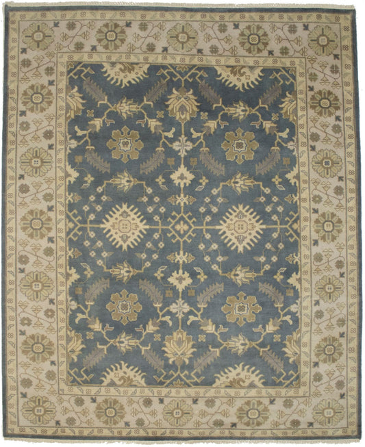 Gray Floral 8X10 Oushak Chobi Oriental Rug