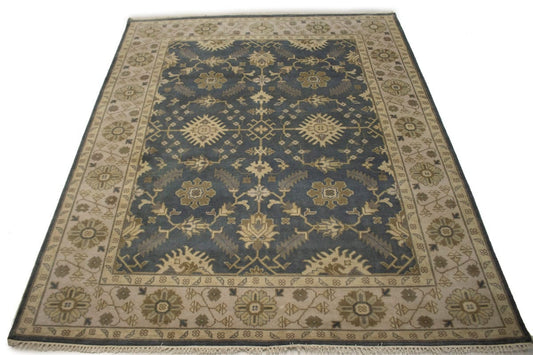 Gray Floral 8X10 Oushak Chobi Oriental Rug