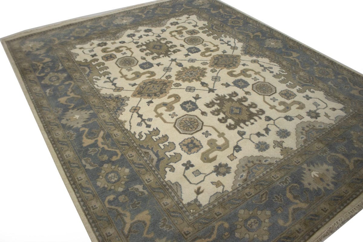 Floral Cream 8X10 Casual Oushak Chobi Oriental Rug