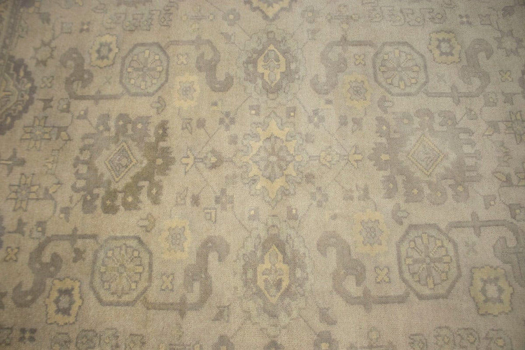 Muted Beige Floral 8X10 Oushak Chobi Oriental Rug