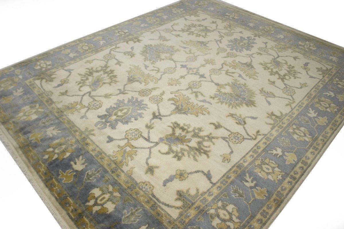 Muted Cream Floral 8X10 Traditional Oushak Chobi Oriental Rug