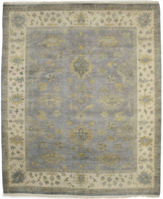 Gray Floral 8X10 Oushak Chobi Oriental Rug