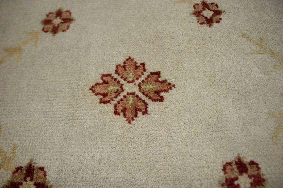 Beige Casual Floral 8X10 Oushak Chobi Oriental Rug