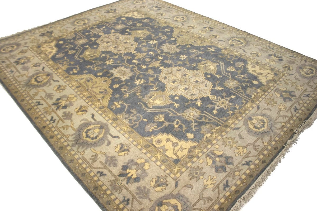 Gray Floral 8X10 Oushak Chobi Oriental Rug