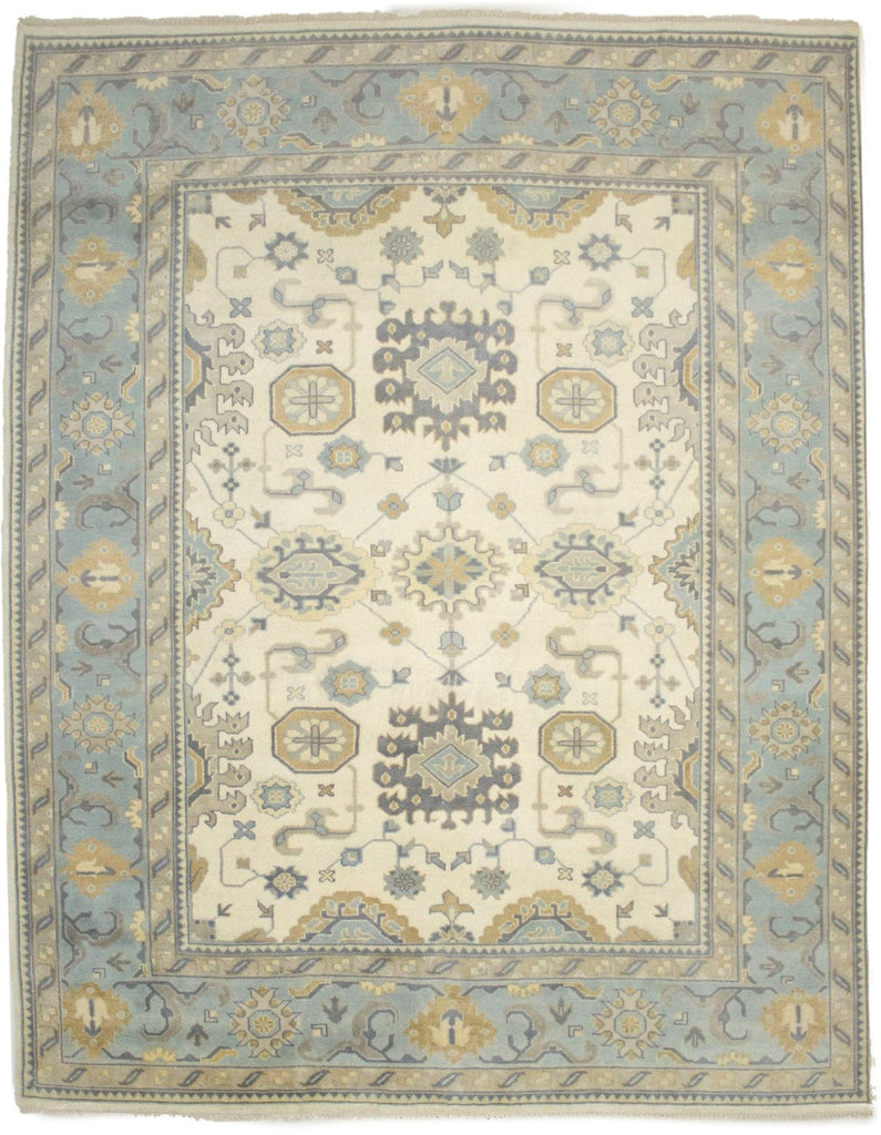 Floral Cream 9X12 Oushak Chobi Oriental Rug