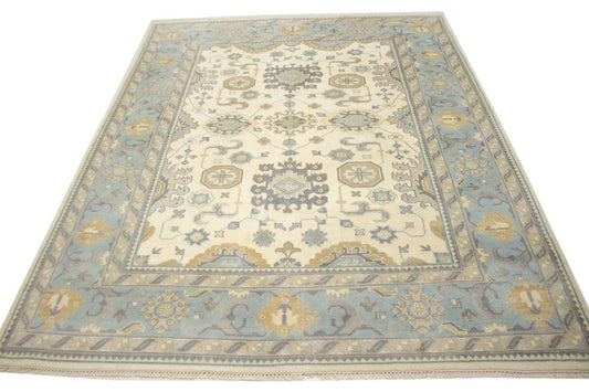 Floral Cream 9X12 Oushak Chobi Oriental Rug