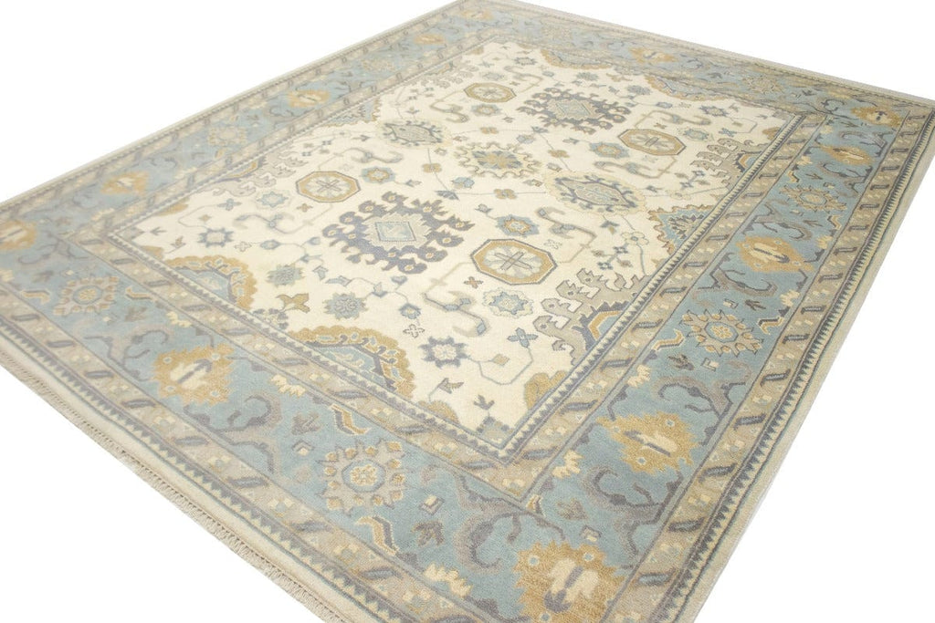 Floral Cream 9X12 Oushak Chobi Oriental Rug