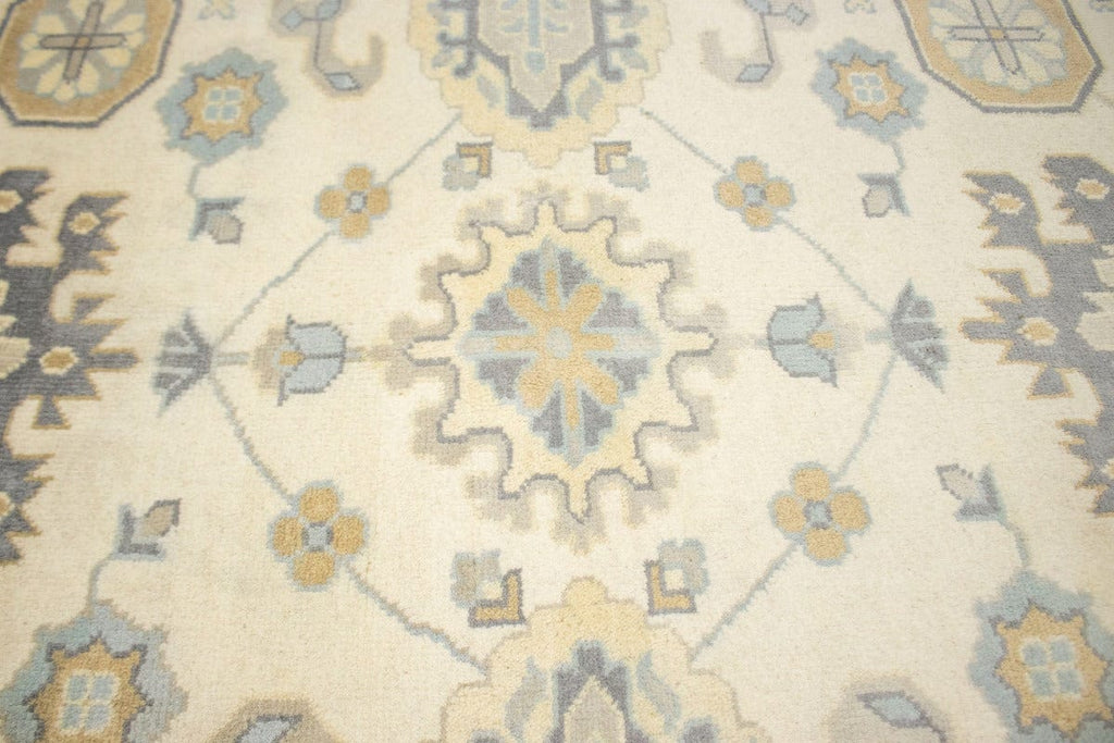 Floral Cream 9X12 Oushak Chobi Oriental Rug