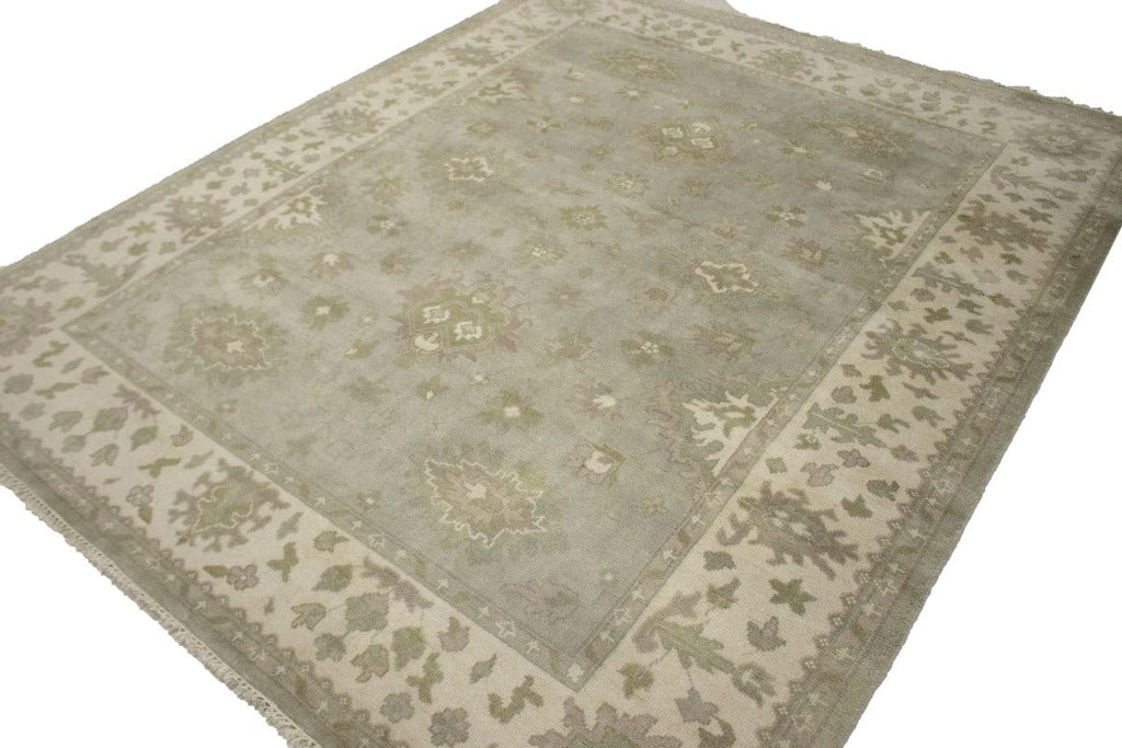 Light Gray Floral 8X10 Oushak Chobi Oriental Rug