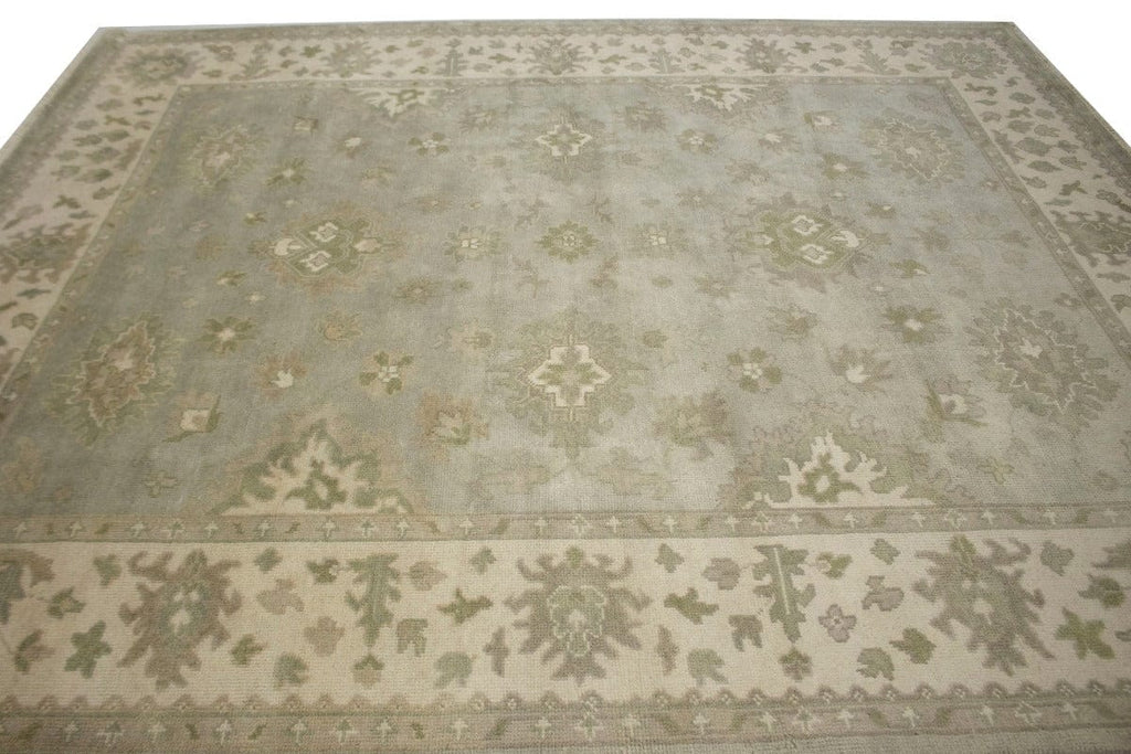 Light Gray Floral 8X10 Oushak Chobi Oriental Rug