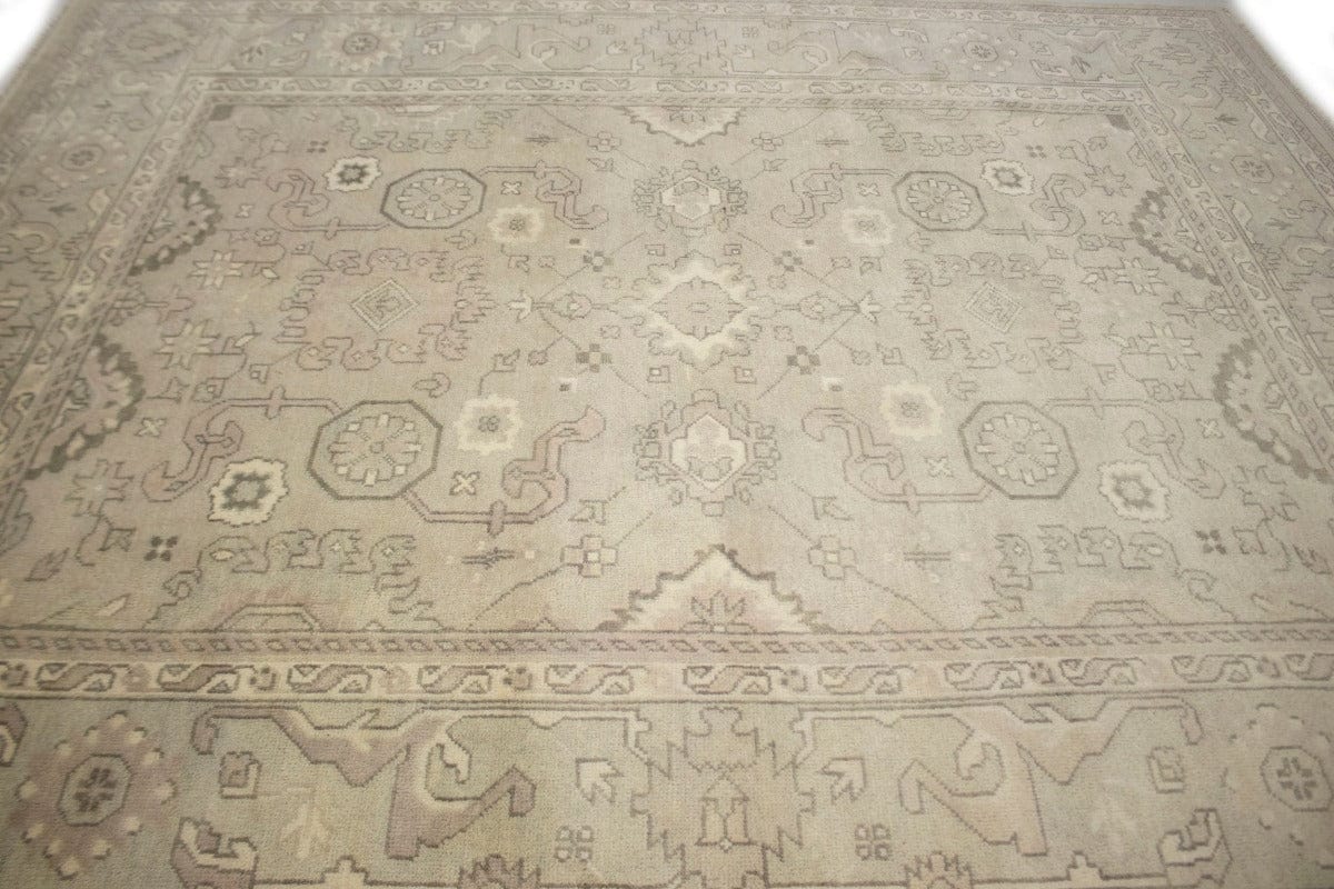 Beige Floral Traditional 8X10 Oushak Chobi Oriental Rug