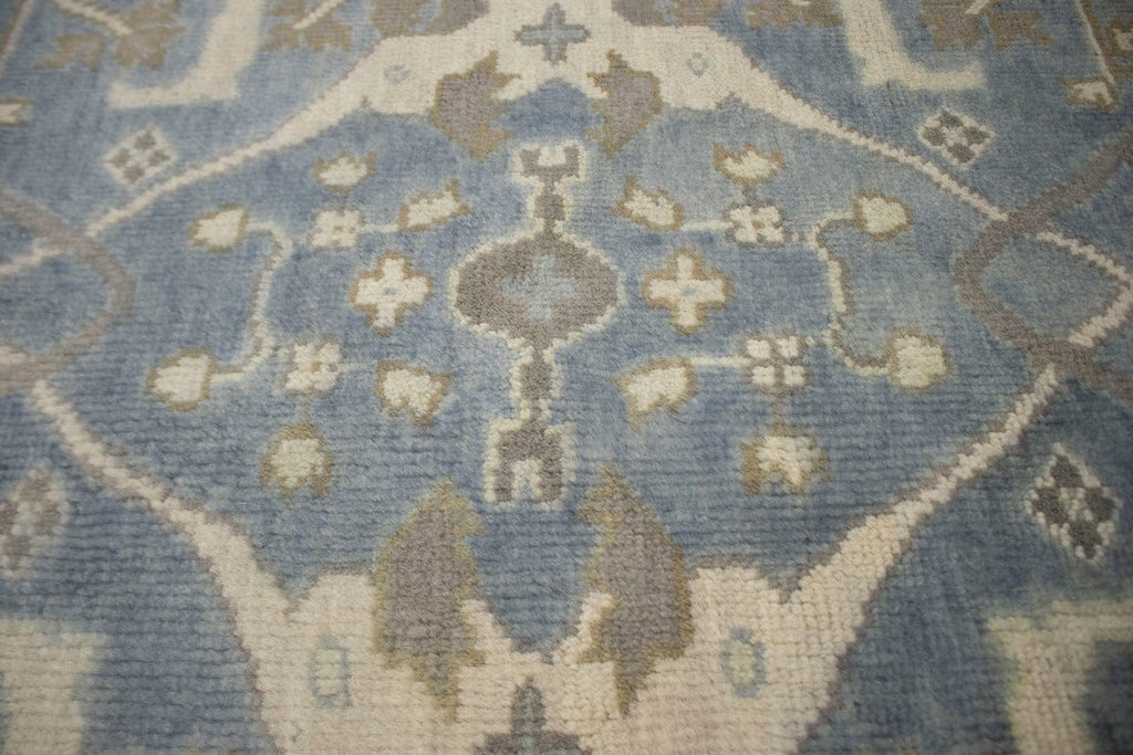 Blue Floral 5X8 Oushak Oriental Rug