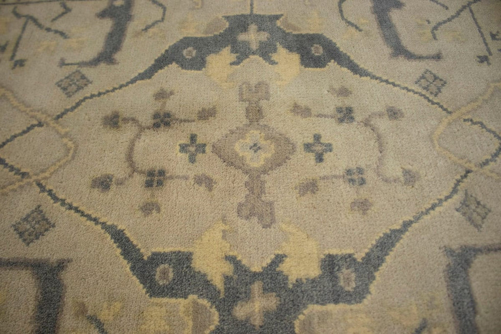 Beige Floral 5X8 Oushak Oriental Rug