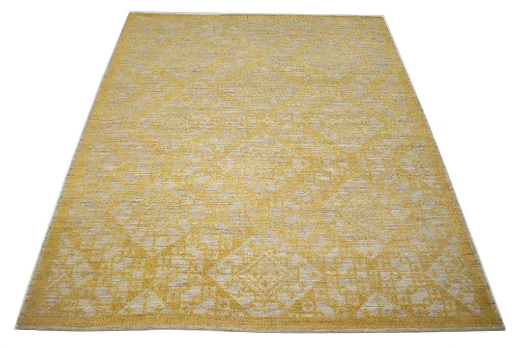 Beige & Gold Geometric 8X10 Modern Oriental Rug