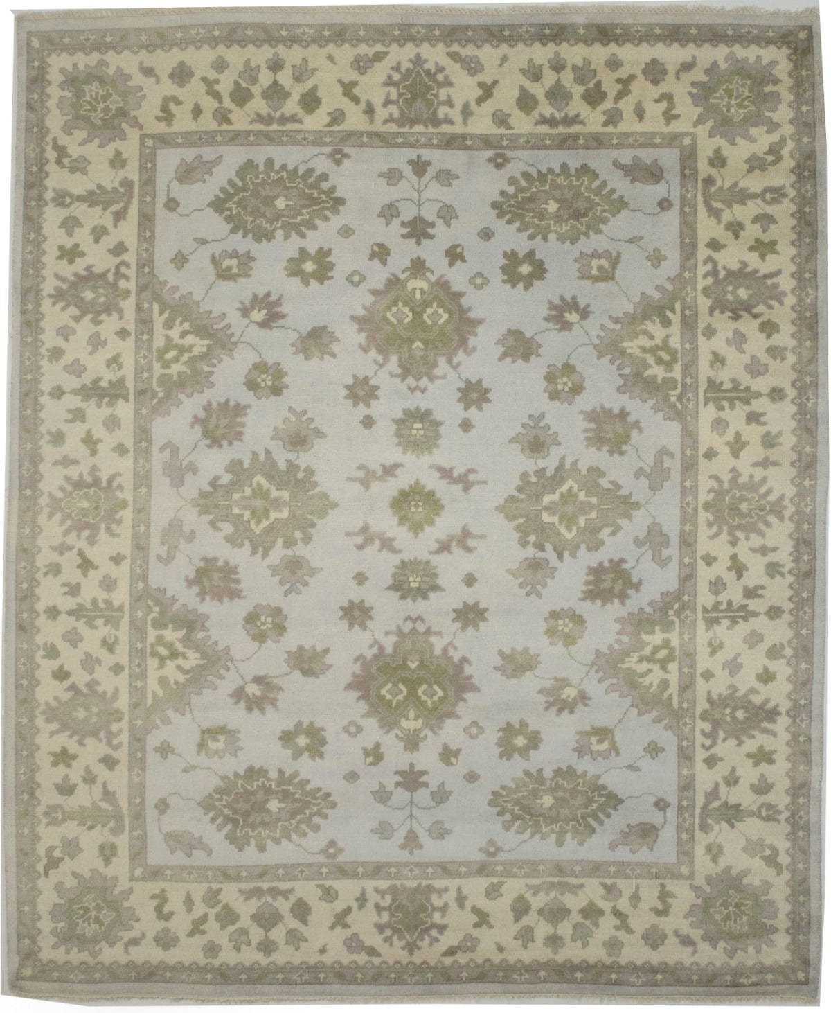 Light Mint Floral 8X10 Oushak Chobi Oriental Rug