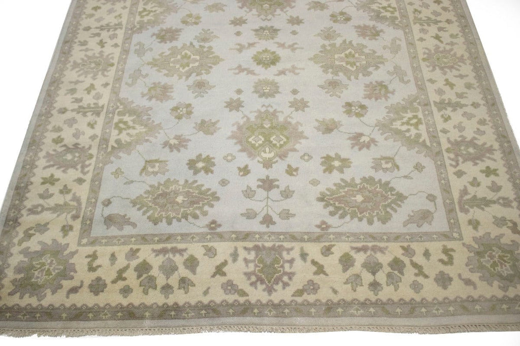 Light Mint Floral 8X10 Oushak Chobi Oriental Rug