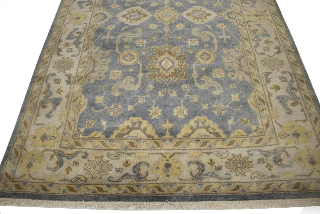 Gray Floral 6X9 Oushak Chobi Oriental Rug