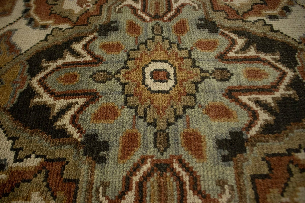 Rust Floral 9X12 Heriz Serapi Oriental Rug