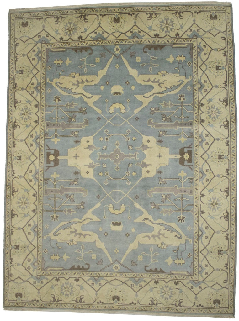 Gray Floral 9X12 Oushak Oriental Rug