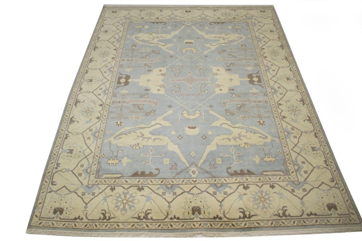 Gray Floral 9X12 Oushak Oriental Rug