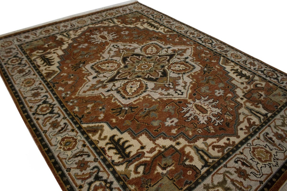 Rust Floral 8X10 Heriz Serapi Oriental Rug