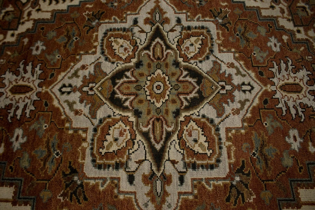 Rust Floral 8X10 Heriz Serapi Oriental Rug